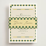 "grid" - Reception Cards in Citrus by Angela Quan - Assembled with Belly Band