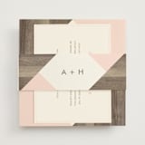 "Modern Barn Wood" - Reception Cards in Rose by Hanna M - Assembled with Belly Band