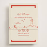 "Kitty Hawk" - Reception Cards in Lobster by Jackie Crawford - Assembled with Belly Band