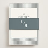 "Modern Stripes" - Reception Cards in Capri by Emily Betts - Assembled with Belly Band