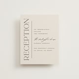 "Modern Monogram" - Reception Cards in Ecru by Erica Krystek - Front
