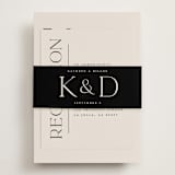 "Modern Monogram" - Reception Cards in Ecru by Erica Krystek - Assembled with Belly Band