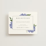 "Hydrangea Frame" - Reception Cards in Periwinkle by Susan Moyal - Front