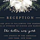 "Peonies & Berries" - Reception Cards in Winter White by Susan Moyal - Detail