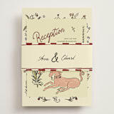 "Love Rests in a Garden" - Reception Cards in Pomegranate by Helena Vitto - Assembled with Belly Band