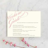 "Winter Flourish" - Reception Cards in Petal Pink by Annie Clark - Front