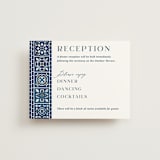 "Mediterranean Tiles" - Reception Cards in Ocean by GeekInk Design - Front