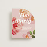 "July Garden" - Reception Cards in Petal by Olivia Kanaley Inman - Front
