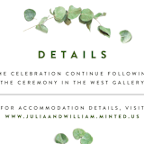 "Leaf Arc" - Reception Cards in Sage by Ariel Rutland - Detail