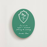 "Palm Tree Crest" - Reception Cards in Palm by Erika Firm - Front