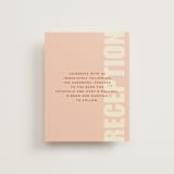 "Typographical Poster" - Reception Cards in Blush by Stacey Day - Front