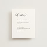 "Sophistique" - Reception Cards in Linen by Cindy Reynolds - Front