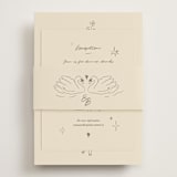 "The Swan" - Reception Cards in Buttercream by Helena Vitto - Assembled with Belly Band