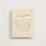 "French Whimsy Script" - Reception Cards in Champagne by Wallace Design Co. - Front