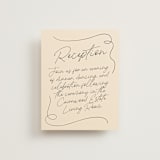 "French Whimsy Script" - Reception Cards in Champagne by Wallace Design Co. - Front