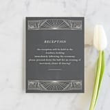 "Art Deco Frame" - Reception Cards in Coal by Caitlin Mac - Front