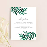 "Painted Greenery" - Reception Cards in Evergreen by Katharine Watson - Front