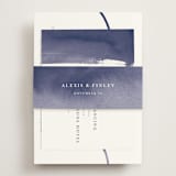 "Love" - Reception Cards in Navy by Shannon Chen of Four Wet Feet Studio - Assembled with Belly Band