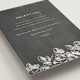"Chalkboard Flora" - Reception Cards in Chalkboard by Snow and Ivy - Detail