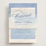 "Beachy" - Reception Cards in Ocean by Rebecca Daublin - Assembled with Belly Band