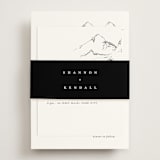 "Sketched Mountains" - Reception Cards in Snow by Mere Paper - Assembled with Belly Band