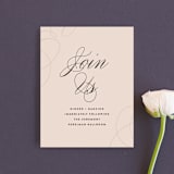 "Twirl Monogram B" - Reception Cards in Blush by Ariel Rutland - Front