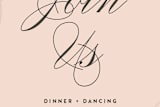 "Twirl Monogram B" - Reception Cards in Blush by Ariel Rutland - Detail