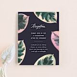"Painterly Plant" - Reception Cards in Midnight by Hooray Creative - Front