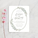 "Modern Wreath" - Reception Cards in Sage by Hooray Creative - Front
