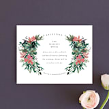 "Painted Laurel" - Reception Cards in Peach by Lori Wemple - Front