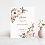 "Spring Botanicals" - Reception Cards in Blush by Susan Moyal - Front