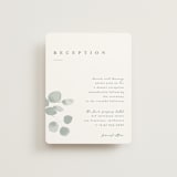 "Silver Dollar Eucalyptus" - Reception Cards in Silver Dollar by Shannon Chen of Four Wet Feet Studio - Front
