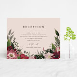 "Midnight Botanicals" - Reception Cards in Cranberry by Susan Moyal - Front