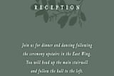 "Falling Branch" - Reception Cards in Eucalyptus by Amy Kross - Detail