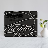 "Fountain Pen" - Reception Cards in Creme by Erin L. Wilson - Front
