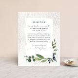 "Euca On A Whim" - Reception Cards in Navy by Palm Bridal - Front