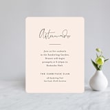 "Just the Two of Us" - Reception Cards in Blush by Jennifer Wick - Front