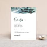 "Feathery Painted" - Reception Cards in Teal by Erika Firm - Front