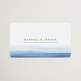 "Watercolour Stripe" - Rehearsal Dinner Favor Stickers in Azure by Bethan - Front