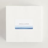 "Watercolour Stripe" - Rehearsal Dinner Favor Stickers in Azure by Bethan - In Use