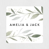 "Olive Branch Framed" - Rehearsal Dinner Favor Stickers in Lime by Alethea and Ruth - Front