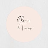 "Just the Two of Us" - Rehearsal Dinner Favor Stickers in Blush by Jennifer Wick - Front
