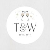 "The Happy Couple" - Rehearsal Dinner Favor Stickers in Cotton by Robert and Stella - Front