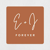 "Marked" - Rehearsal Dinner Favor Stickers in Rust by JoAnn Jinks - Front