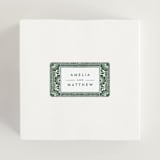 "Block Print Frame" - Rehearsal Dinner Favor Stickers in Fern by Katharine Watson - In Use