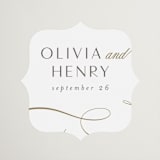 "Forever And" - Rehearsal Dinner Favor Stickers in Snow by Jen Banks - Front