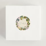 "Fruits & Floral" - Rehearsal Dinner Favor Stickers in Champagne by Susan Moyal - In Use