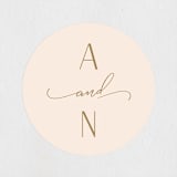 "Flourished Rehearsal" - Rehearsal Dinner Favor Stickers in Champagne by Carolyn MacLaren - Front