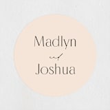 "Classic Modern" - Rehearsal Dinner Favor Stickers in Almond by Morgan Kendall - Front