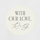 "Chic Celebration" - Rehearsal Dinner Favor Stickers in Ecru by Louise Kay - Front